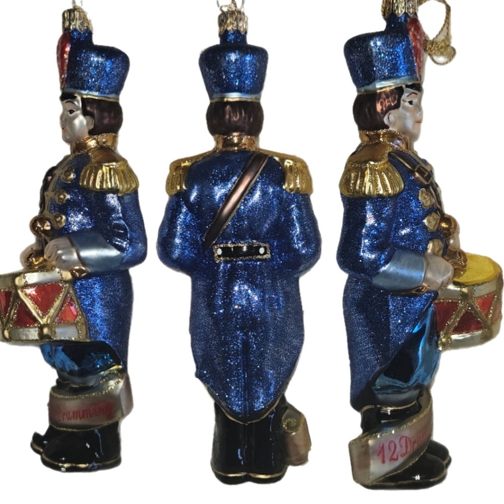 Rare Kurt Adler Polonaise Collection 12 Drummers Hand Blown Glass Ornament